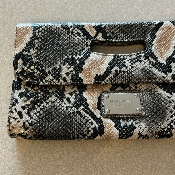 Nine West Snake Print Clutch - Picture 2 of 7